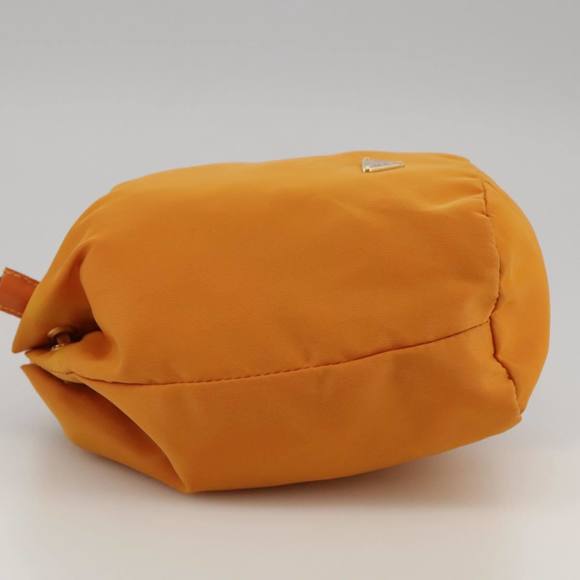 PRADA Purse Pouch Nylon Orange Gold Auth ki5232 - Picture 3 of 16